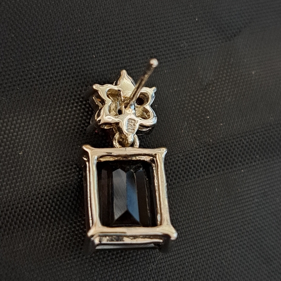 Sterling silver Rhodolite Garnet and unheated smoky quartz 12x10mm - Picture 4 of 5